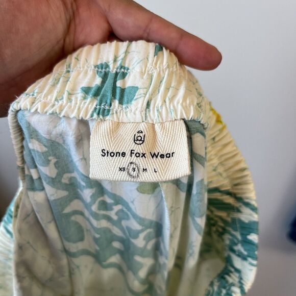 Stone Fox Wear Two Piece Linen Blend Set Smocked Bandeau Top & Pants Boho Small - Picture 8 of 9